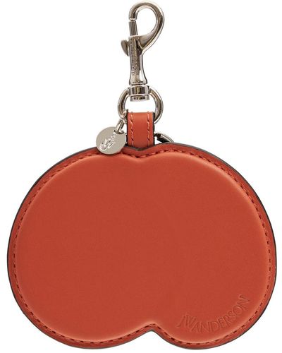 JW Anderson Leather Peach Key Ring - Orange