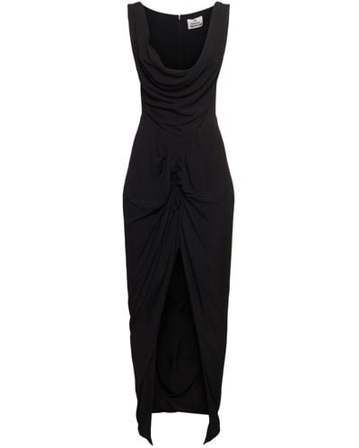 Vivienne Westwood Panther Corset Jersey Long Dress - Black