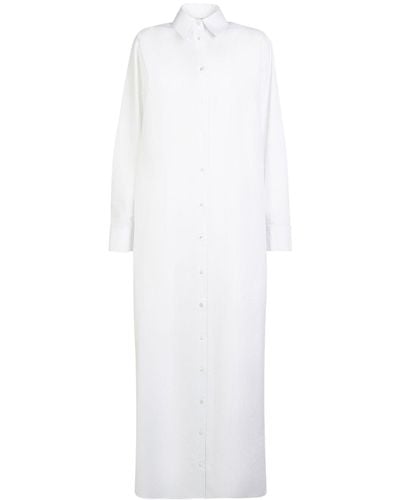 The Row Izumi poplin long shirt dress - Bianco