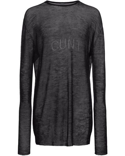 Rick Owens Cunt オーバーサイズウールセーター - ブラック