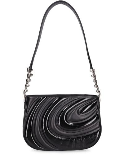 Emilio Pucci Glamour Leather Shoulder Bag - Black