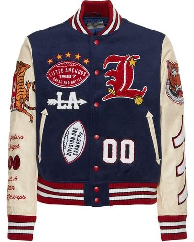 Lifted Anchors Giacca varsity champion letterman - Blu