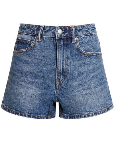 Alexander Wang 9-pocket-shorts Aus Gewaschenem Denim - Blau