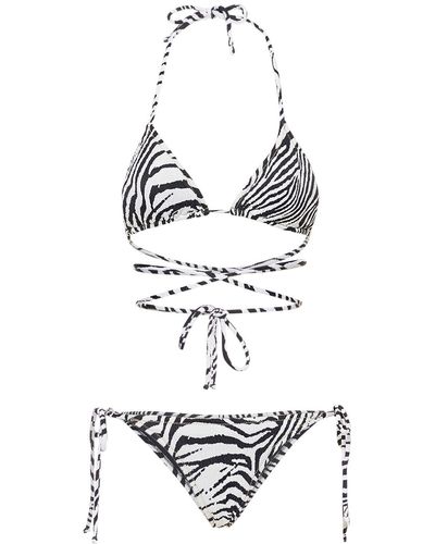 Reina Olga Miami Printed Bikini Triangle - White
