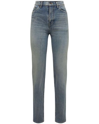 Balenciaga Jeans Skinny De Denim De Algodón - Azul
