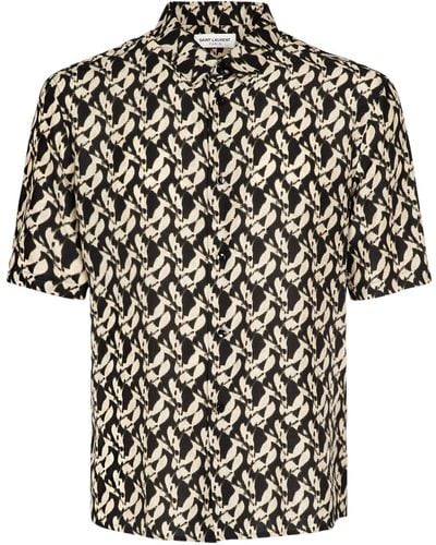 Saint Laurent Chemise à imprimé abstrait - Noir