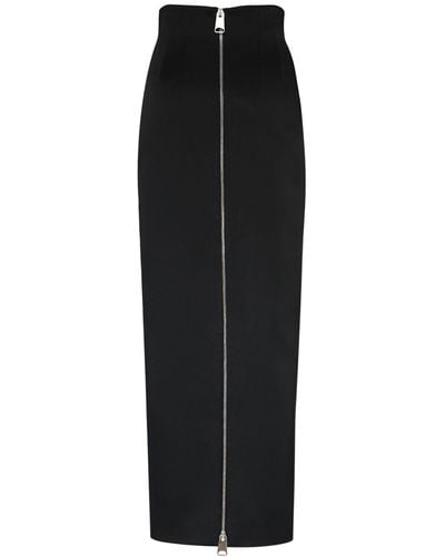 Khaite Ruddy Zipped Long Skirt - Black