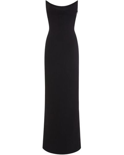 Versace Techno Bonded Granité Gown - Black