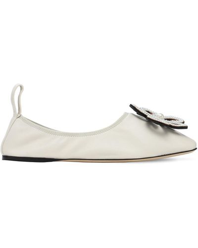 Loewe Ballerines En Cuir 10 Mm - Blanc