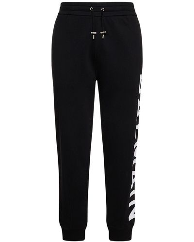 Balmain Logo Printed Cotton Sweatpants - Black