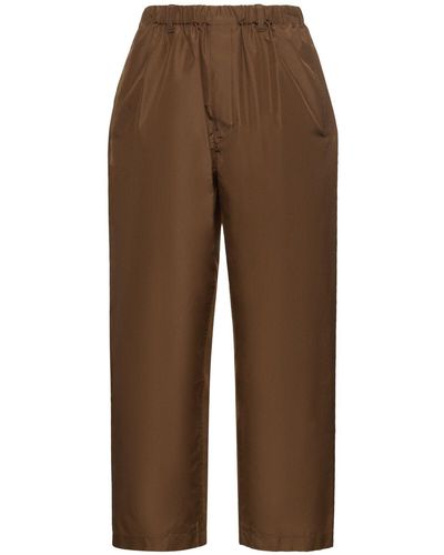 Lemaire Pantalon relaxed en soie - Marron