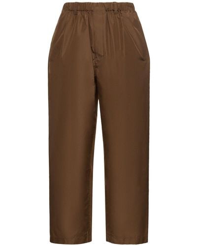 Lemaire Silk Relaxed Pants - Brown