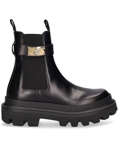 Dolce & Gabbana Stiefelette Aus Kalbsleder - Schwarz