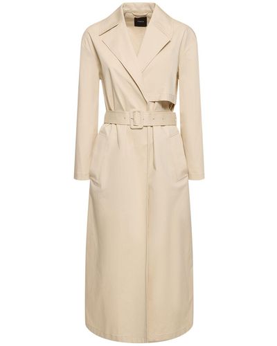 Theory Wrap Stretch Cotton Trench Coat - Natural