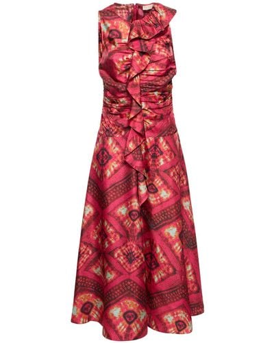 Ulla Johnson Othella Printed Silk Midi Dress - Red