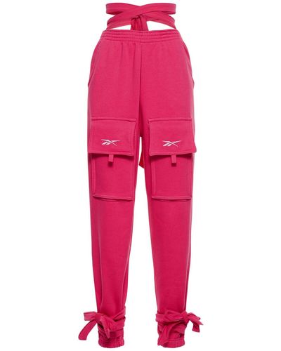 Reebok Cardi B Cotton Blend Knit Pants - Pink