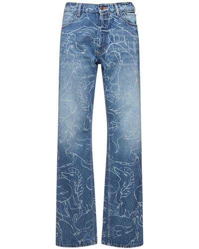 Rags N Prints Jeans with African Print Patches