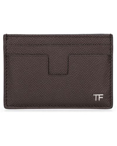 Tom Ford Porta carte di credito piccolo in pelle saffiano - Grigio