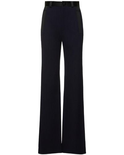 Vivienne Westwood Pantalon en laine mélangée taille haute ray - Bleu