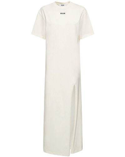 MSGM コットンtシャツドレス - ホワイト