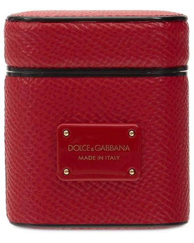 Dolce & Gabbana Estuche Para Airpods De Piel - Rojo
