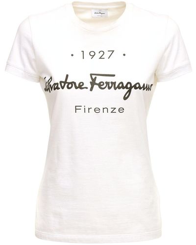 Ferragamo T-shirt con logo 1927 - Bianco