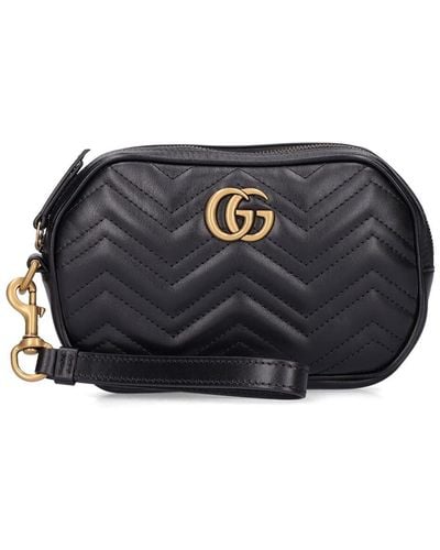 Gucci Gg Marmont Leather Pouch - Black