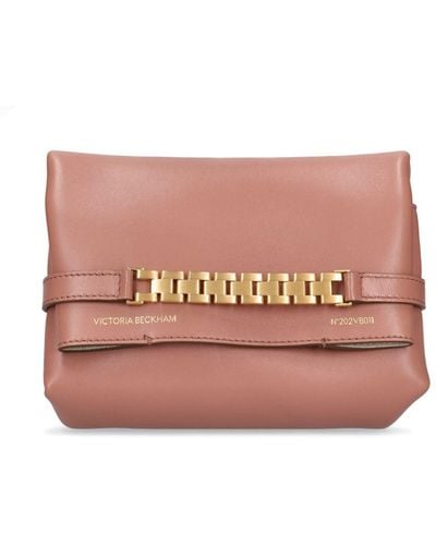 Victoria Beckham Mini Leather Pouch W/Strap - Pink