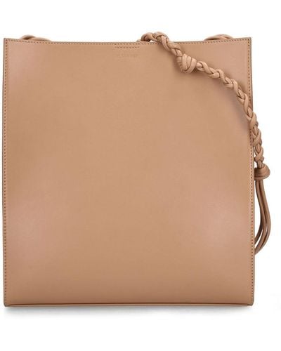 Jil Sander Medium Tangle Leather Crossbody Bag - Natural