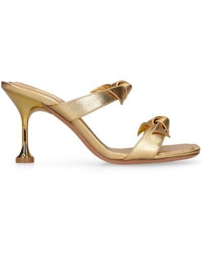 Alexandre Birman 85Mm Clarita Metallic Leather Mules