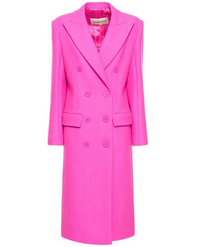 Alexandre Vauthier Zweireihiger Mantel Aus Wollmischung - Pink