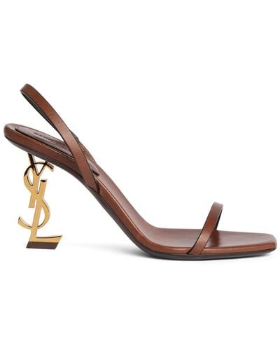 Saint Laurent 85mm Hohe Leder-sandaletten "opyum" - Braun