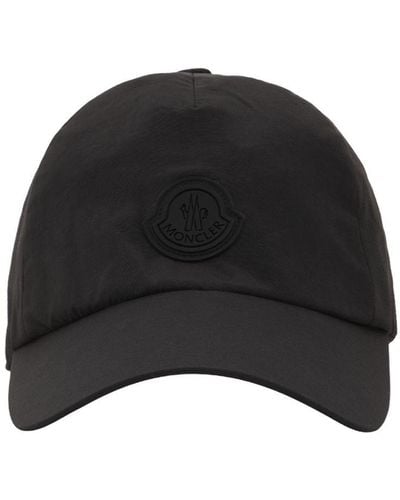 Moncler Logo Nylon Baseball Cap - Black