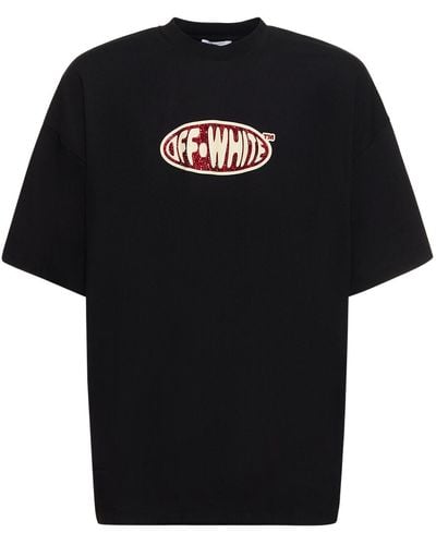 Off-White c/o Virgil Abloh T-shirt oversize en coton à logo cryst - Noir