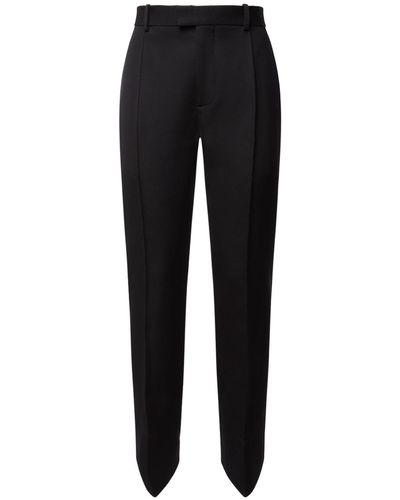 Bottega Veneta Curved Shape Compact Wool Pants - Black