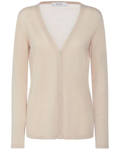 Max Mara Corolla Wool Knit Cardigan - Natural