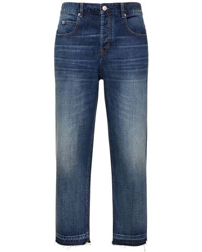 Isabel Marant Jelden Faded Cotton Denim Jeans - Blue