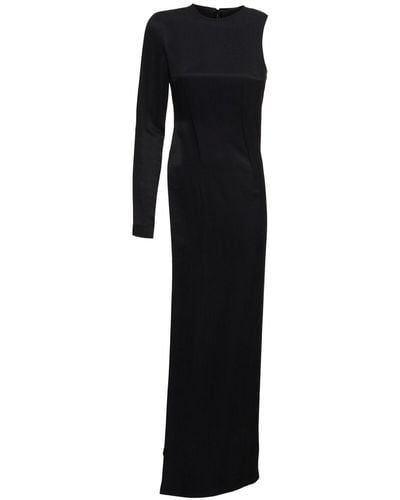 MM6 by Maison Martin Margiela Fluid Cupro Twill Long Dress - Black