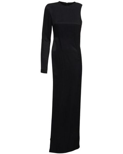 MM6 by Maison Martin Margiela Langes Kleid Aus Cuprotwill - Schwarz