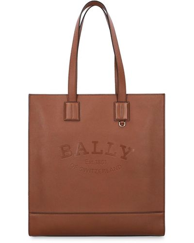 Bally Crystalia Leather Tote Bag - Brown