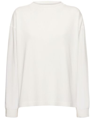 The Row Sweat-shirt en jersey à col ras-du-cou amira - Blanc