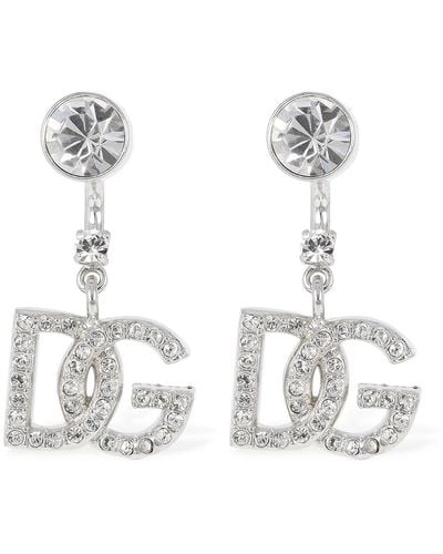 Dolce & Gabbana Ohrringe Mit Kristallen "dg Diva" - Weiß