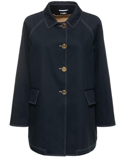 Thom Browne Cotton Mackintosh Short Coat - Blue