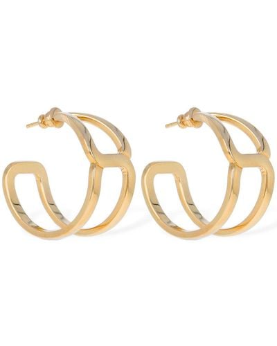 Chloé Marcie Gold-tone Hoop Earrings - Natural