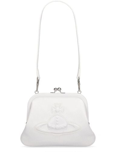 Vivienne Westwood Vivienne's Faux Leather Embossed Clutch - White