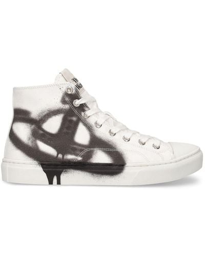 Vivienne Westwood Plimsoll High Top Canvas Trainers - White
