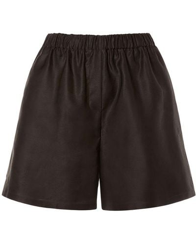 Max Mara Shorts de algodón con cintura alta - Blanco