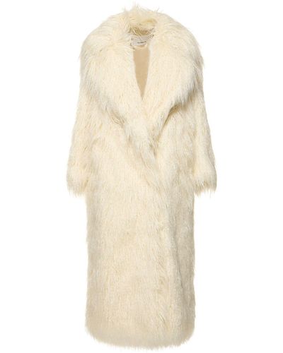 Frankie Shop Nicole Long Faux Fur Coat - Natural