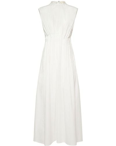 Khaite Wes Cotton Poplin Long Dress - White
