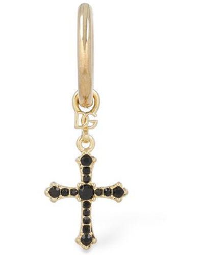 Dolce & Gabbana Crystal Cross Mono Earring - Yellow
